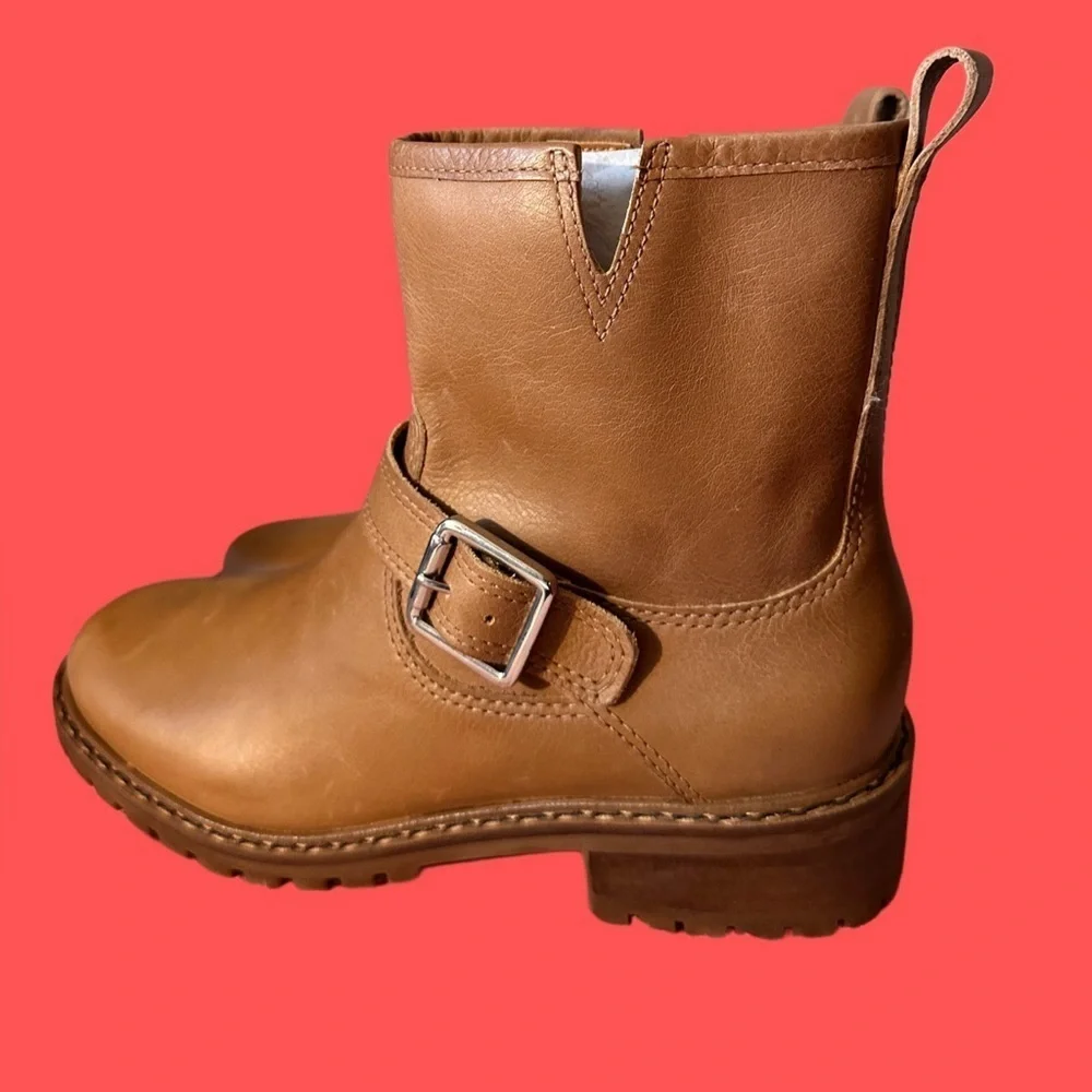NEW Lucky Brand Women's Kenadie Ankle Riding Boot Brown Leather Size 7.5